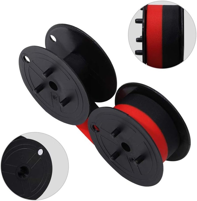 Bigger Replacement for Porelon 11216 Universal Twin Spool Calculator Ribbon for Nukote BR80c, Sharp EL-1197PIII, Dataproducts R3027, Casio DR-210R, Canon MP11DX MP25DV, Black and Red, 3 Pack - Image 4